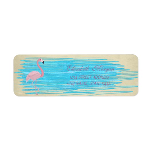 Elegante Grappige Cute Roze Flamingo Label (Voorkant)