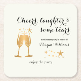 Elegante grappige juichen lachen tranen pensioen kartonnen onderzetters