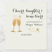 Elegante grappige juichen lachen tranen pensioen wijn etiket (Enkel label)