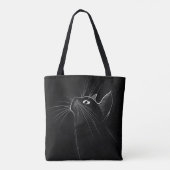 Elegante Grappige Zwarte kat Tote Bag (Achterkant)