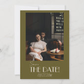 Elegante Grasland Ivory Oude Geld Foto Bruiloft Save The Date (Voorkant)