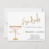 Elegante Gratis Drank, Chic Champagn Glas Kaart (Voorkant)