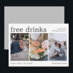 Elegante gratis Drinken drie foto bruiloft Save The Date<br><div class="desc">Aankondiging van uw speciale dag in stijl is nog nooit zo eenvoudig geweest met onze Elegant Free Drinken Three Photo Wedding Save the Date. Deze geavanceerde kaart combineert tijdloze elegantie met een vleugje moderne flair, waardoor een prachtige uitnodiging ontstaat die uw gasten gretig laat aftellen de dagen tot uw huwelijksfeest....</div>