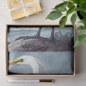 Elegante Great Egret Waterverf Decoupage Vogelkuns Tissuepapier (Geschenk)