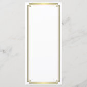 Elegante Great Gatsby Art Deco Trouwmenu Menu (Achterkant)
