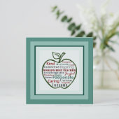 Elegante Green Apple World's Best Teacher Kaart (Staand voorkant)