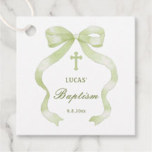 Elegante Green Bow doop gunst Tags