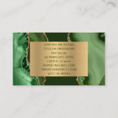 Elegante Green en Gold Agaat Luxe Visitekaartje (Achterkant)