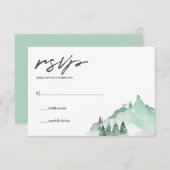 Elegante Green Forest Bergen RSVP Kaartje (Voorkant / Achterkant)