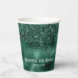 Elegante Green Glitter & Folie Trouwpapier Cups Papieren Bekers