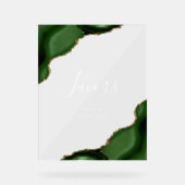 Elegante Green Gold Agaat Wedding Favorieten Acryl Bord (Voorkant)
