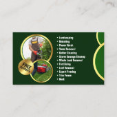 Elegante Green Gold Lawncare Landscaping Service Visitekaartje (Achterkant)