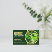 Elegante Green Gold Lawncare Landscaping Service Visitekaartje (Staand voorkant)
