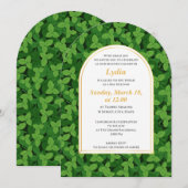 Elegante Green Leaf Border Arch Bat Mitzvah Kaart (Voorkant / Achterkant)