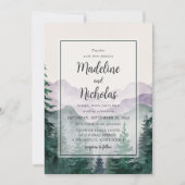 Elegante Green Misty Mountain Forest bruiloft Kaart (Voorkant)