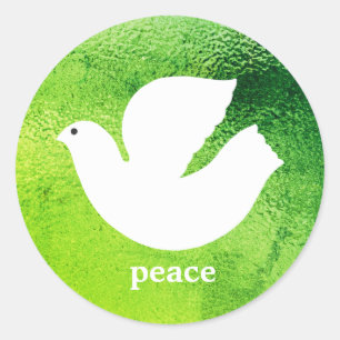 Elegante Green Modern Peace Holiday Envelope Seal Ronde Sticker