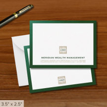 Elegante Green Notecard met Logo