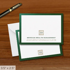 Elegante Green Notecard met Logo Notitiekaartje