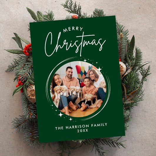 Elegante Green Plaid Stijlvolle Flat Holiday Kaart