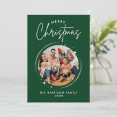 Elegante Green Plaid Stijlvolle Flat Holiday Kaart (Staand voorkant)