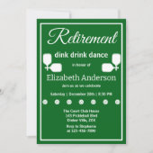 Elegante Green Retirement Pickleball Paddle Party Kaart (Voorkant)
