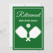 Elegante Green Retirement Pickleball Paddle Party Kaart (Achterkant)
