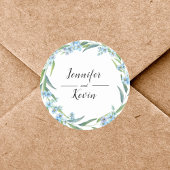 Elegante Greenary Rustieke Wildflower Bruiloft Ronde Sticker