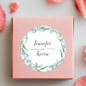 Elegante Greenary Rustieke Wildflower Bruiloft Ronde Sticker