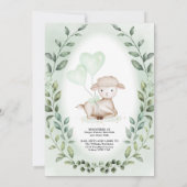 Elegante Greenery Gold Baby Lamb Virtual Shower Kaart (Achterkant)