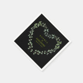 Elegante Greenery Heart Wedding gepersonaliseerd Servet (Hoek)