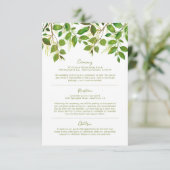 Elegante Greenery Meadow Wedding Informatie Informatiekaartje (Staand voorkant)