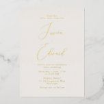 Elegante Greige en Gouden Folie Huwelijksuitnodigi Folie Uitnodiging<br><div class="desc">Elegante Greige en Gold Foil Wedding Invitation Folie Invitation Bekijk bijpassende artikelen in Niche en nestwinkel</div>