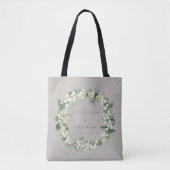 Elegante Greige Snowberry+Eucalyptus Winter Bruilo Tote Bag (Voorkant)