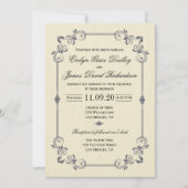 Elegante  grens bruiloft uitnodiging (Voorkant)