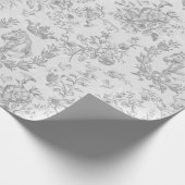 Elegante  Grey Equestrian Floral Toile Cadeaupapier (Hoek)