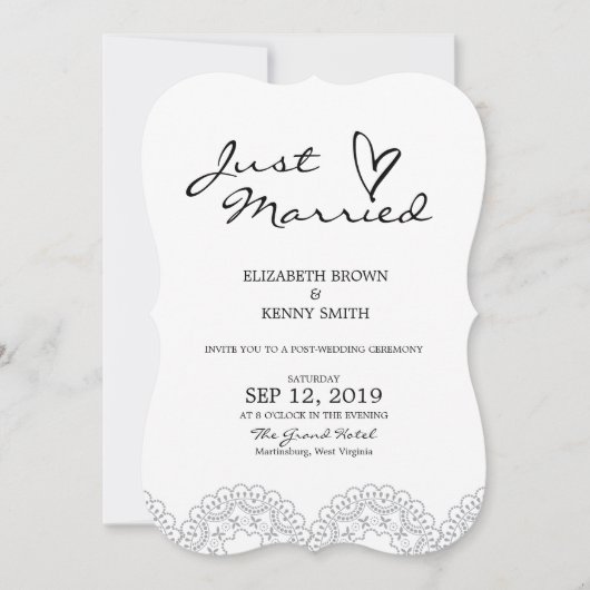 Elegante Grey Lace Wedding Aankondigingen Kaart (Voorkant)