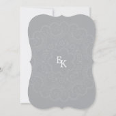 Elegante Grey Lace Wedding Aankondigingen Kaart (Achterkant)