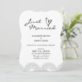 Elegante Grey Lace Wedding Aankondigingen Kaart (Staand voorkant)
