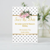 ELEGANTE GREY WIT ZWARTE PUNT RSVP KAART (Staand voorkant)