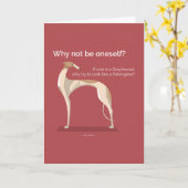 Elegante Greyhound kaart met inspirerend quote (Gele Bloem)