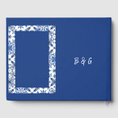 Elegante Griekse Blauw en Witte bruiloft Gastenboek (Achterkant)