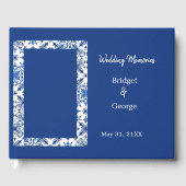 Elegante Griekse Blauw en Witte bruiloft Gastenboek (Voorkant)