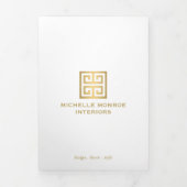 Elegante Griekse Key Logo White Real Estate Brochu Drieluik Kaart (Cover)