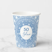 Elegante Griekse of Romeinse verjaardag met aangep Papieren Bekers (Achterkant)