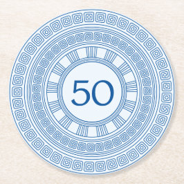 Elegante Griekse of Romeinse verjaardag met aangep Ronde Kartonnen Onderzetter