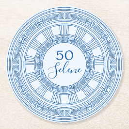 Elegante Griekse of Romeinse verjaardag met aangep Ronde Kartonnen Onderzetter