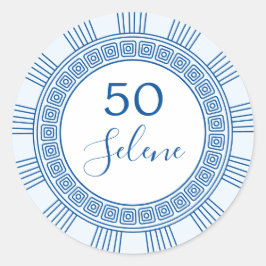 Elegante Griekse of Romeinse verjaardag met aangep Ronde Sticker