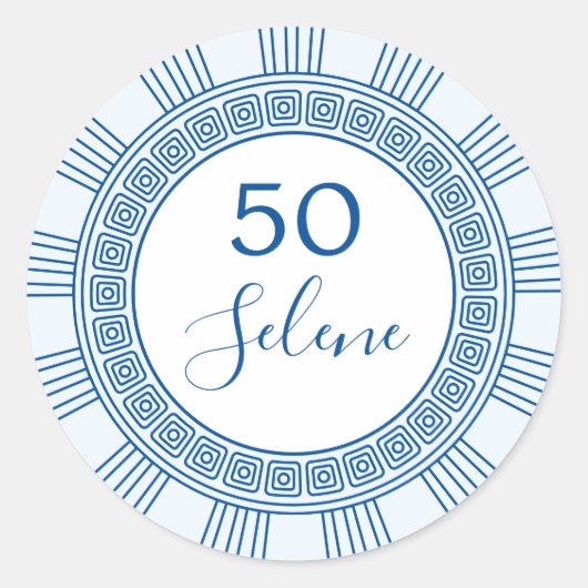 Elegante Griekse of Romeinse verjaardag met aangep Ronde Sticker (Voorkant)