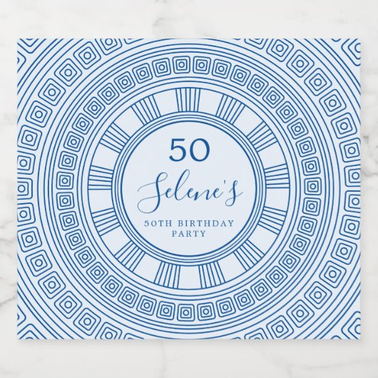 Elegante Griekse of Romeinse verjaardag met aangep Sparkling Wijnetiket (Enkel label)