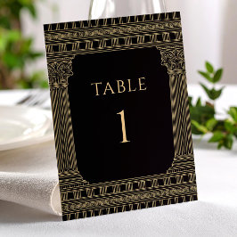 Elegante Griekse Oudheid Feest Tafel Nummers Kaart
